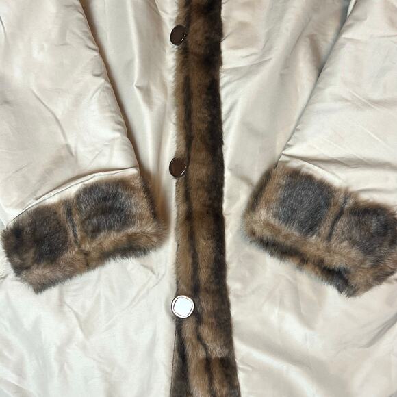 Vintage Norm Thompson Reversible Faux Fur Mid-Length Coat Jacket Size 2X - Picture 9 of 10